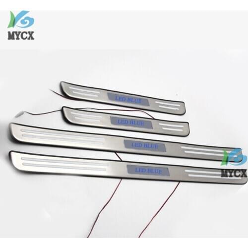 For toyota land cruiser prado 120 accessories 2003-2009 led auto door sill protector illuminated door scuff plate 4pcs