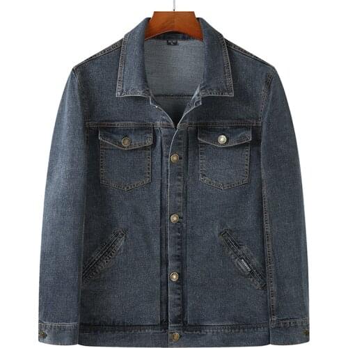 Brand Denim Jacket Men Spring Autumn Casual Slim Turn Down Collar Windbreaker Cowboy Jacket Mens Outwear Jeans Coat Big Size