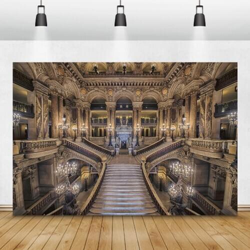 Laeacco Old Palace Castle Stairs Candlestick Retro Portrait Photography Backdrops Photographic Backgrounds For Photo Studio Prop