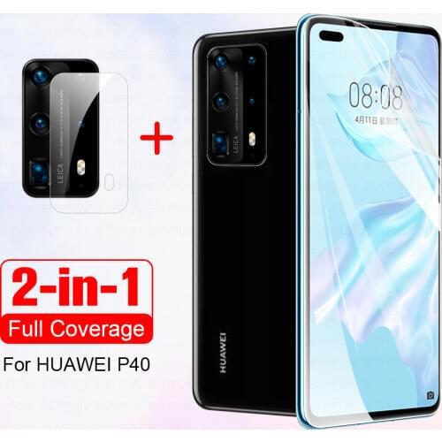 2 in 1 Hydrogel Film For Huawei P40 P30 Lite Pro Camera Protective Film On P 30 40 P40 Pro Lite Water Gel Safety Film Not Glass