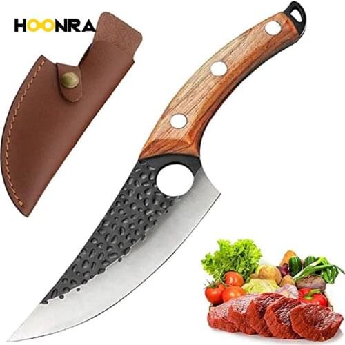 HOONRA Stainless Steel Handmade Boning Knife Fish knife Sharp Meat Cleaver Butcher Knife Chef Knife Kitchen Cooking Knives