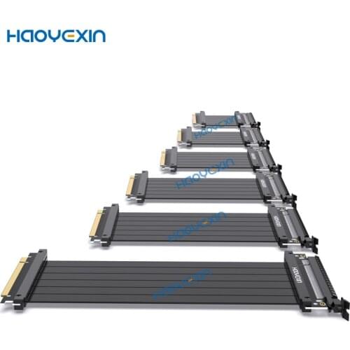 HYX PCI Express 3.0 High Speed 16X Flexible Cable Extension Port Adapter Riser Card PC Graphics Card Connector Cable 180 degrees