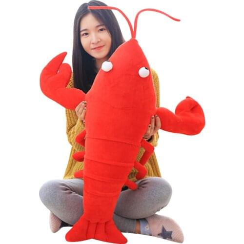 80cm big simulation animal lobster plush toy big stuffed cartoon red crayfish doll pillow for kids gift 31inch