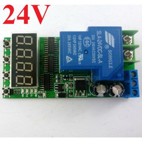 IO23C01_24V DC 24V 30A Multifunction Timer Delay Relay Module High Power On/Off Adjustable for PLC Motor LED Pump