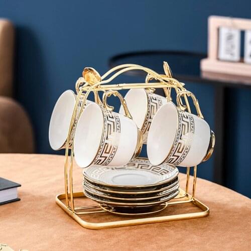 Nordic Ceramic Coffee Cup Set Mugs Teacup And Saucer Porcelain Bone China Tea Party Home Decoration Accessories