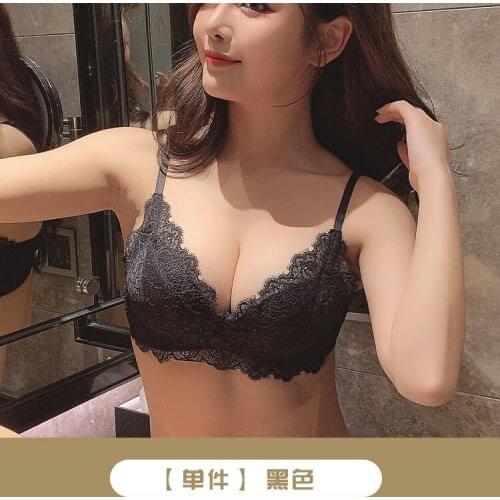 Cute lingerie small breasts gathered without steel ring adjustment side breasts to guard against sagging white lace thick bra