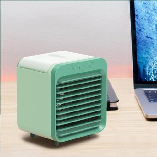 Mini Portable Air Cooler Fans USB Rechargeable Air Conditioner Light Desktop Air Cooling Fan Humidifier Purifier For Office Home