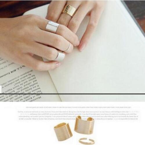Sun Of My Master 3pcs/set Fashion Vintage Punk Style Metal Gold Silver Plated Mid Tip Finger Above Knuckle Joint Set Open Ring