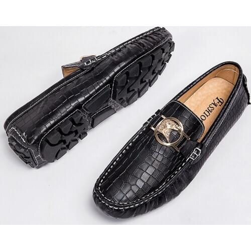 2020 luxury brand designer silver shoes driving gents mens crocodile leather loafers casual natural genuine vintage big size 48