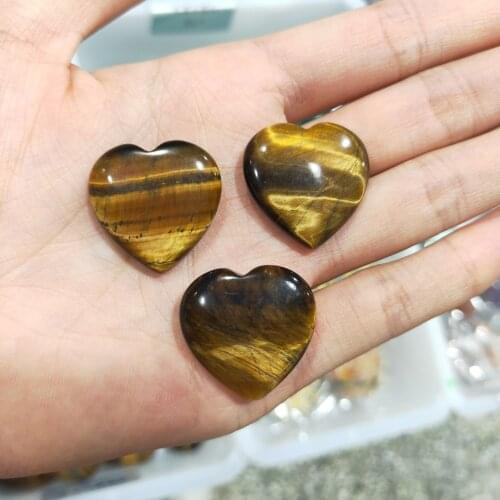 Natural tiger eye Quartz Heart Shaped Stone Mini Crystal Polished Healing Decoration aling Gems DIY CouplesGifts Souvenir