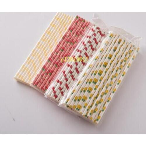 Disposable Bubble Tea Thick Rainbow Drinking Paper Straws Environment Friendly Kraft Paper Straw For Bar Wedding Party