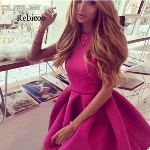Rebicoo Summer Party Dresses Casual Princess Open Back Bow Backless Mini Dresses A-Line Women Dresses Vestidos Robes
