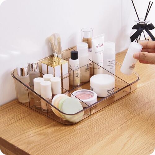 Transparent cosmetics storage box plastic desktop office supplies finishing box dressing table makeup organizer mx10121619