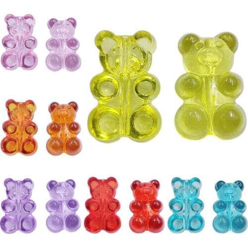 Transparent Bear Shaped Buttons DIY Accessories Handing Craft For Jewelry Making Eearrings Bracelet Pendant