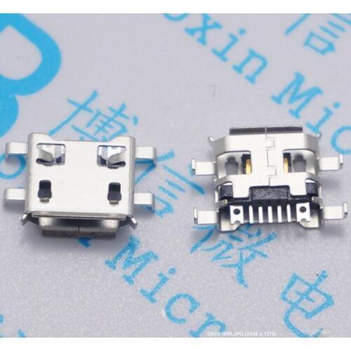 50pcs Micro USB Connector 5pin 0.72mm heavy plate B type have curling side Female Jack For Mobile Mini USB repair mobile tablet