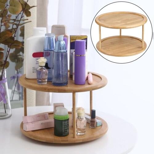2 Tier Turntable Cabinet Organizer Spice Rack Removable Spinning Tray Organizer for Kitchen Cabinet 12 Inch 360 Degree