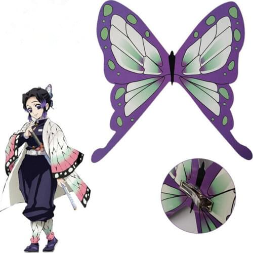 10pcs Japanese Anime Demon Slayer Kimetsu No Yaiba Kochou Shinobu Cosplay Butterfly Headwear Prop Hair Cosplay Accessories