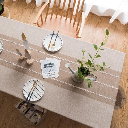 Tablecloth Cotton Linen Nordic Coffee Table Tablecloth Coffee Table Pad Retro Jacquard Table Cloth Fabric Waterproof Tablecloth