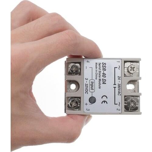SSR-40 DA Solid State Relay, DC to AC Solid State Relay Module SSR-40DA Temperature Controller 24V-380V 40A 250V