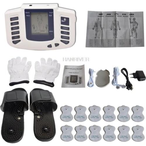 HANRIVER Stimulator Full Body Relax Muscle Massager Pulse Tens Acupuncture Therapy Slippers Gloves With Electrode Pads