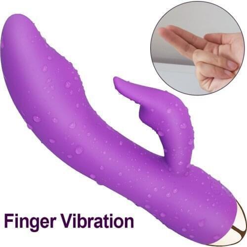 Finger Vibrators Vagina G Spot Massage Clitoris Stimulator Rabbit Double Vibrating Masturbator Adults Sex Toys For Women Dildo