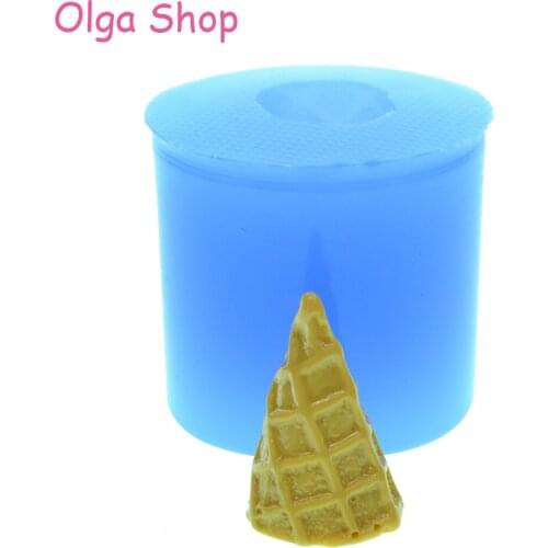 XYL062 3D Ice Cream Cone Silicone Mold Fondant Cake Decorating Polymer Clay Resin Gum Paste Sugarcraft
