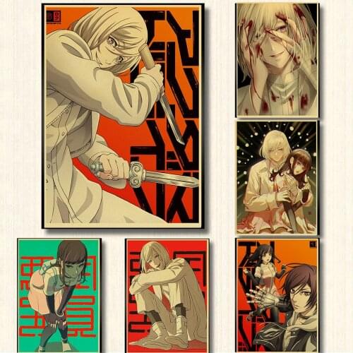 Japanese anime Akudama Drive Retro Poster kraft Paper room /Bar/cofe Home Art painting wall sticker