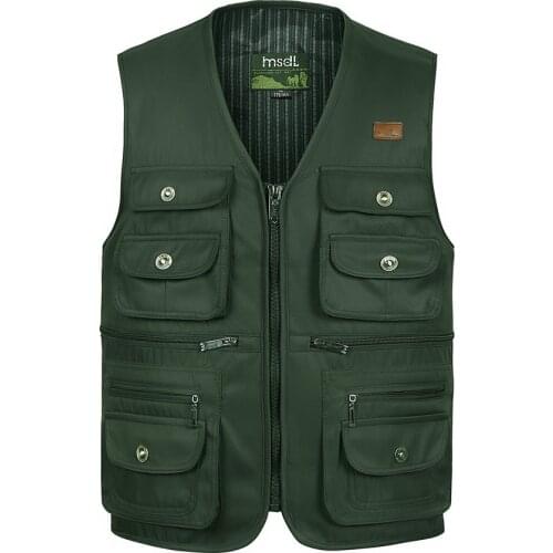 Summer Thin many Pockets Vest Men Photographer Outerwear Sleeveless Jacket Waistcoat Cotton Soft Casual Top Coats