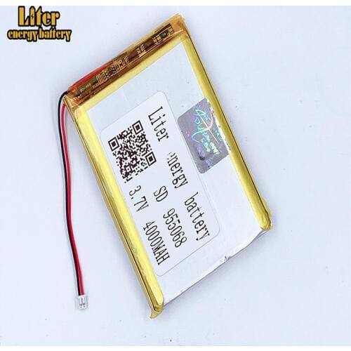1.25MM 2pin connector 955068 4000mah 3.7V Polymer Lithium-ion Battery Recharge Battery for Digital Products Power Bank Battery