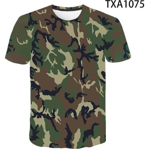 2020 Summer Cool 3D Printed Military Camouflage T Shirt Men Women Children Short Sleeve T-shirt Brand Tops Boy Girl Kids Tee