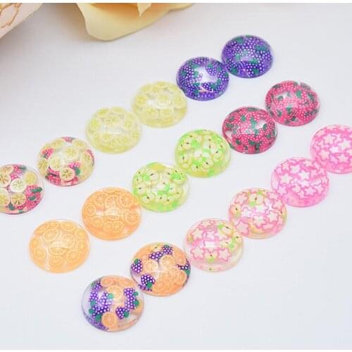 6pcs 20mm Fruits Cabochons Orange Apple Banana Strawberry Photo Cobochon Space DIY Earring Finding