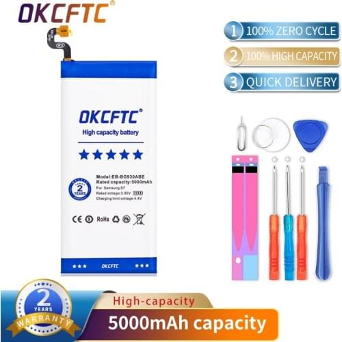 OKCFTC 5000mAh Battery for Samsung GALAXY S7 G9300 SM-G9300 G930L G930 G930F G930A G9308 G9309 G930FD G930W8 EB-BG930ABE