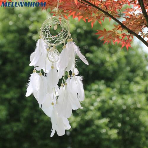 White Pendant Dreamcatcher Mini Car Ornaments Original Handmade Dream Catcher Innovative Gifts Wind Chimes Window Hanging Decor