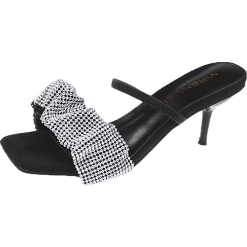 Slingback Womens Sandals Summer 6.5CM Sexy Ladies Ruffles Peep Toe Female Thin High Heels Strap Woman Shoes Fashion Gladiator