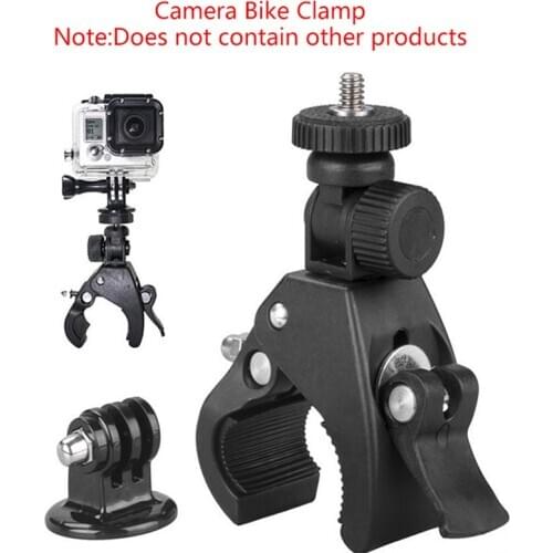 Black Bike Bicycle Handlebar Handle Clamp Bar Camera Mount Tripod Adapter Clamp
