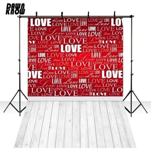 DAWNKNOW Valentine’s Day Photography Background Red Wall Photocall Love Couple Photo Shoot Photographic Backdrop Wedding lv1337