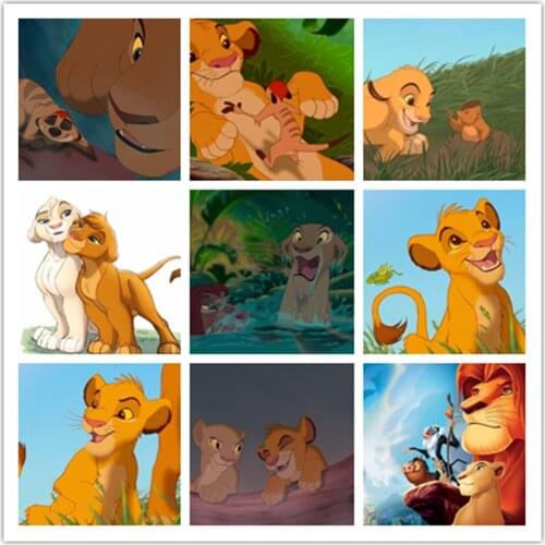 Disney Classic Cartoon Lion King Simba Diamond Painting Cross Stitch Kit Painting Mosaic Artist Home Decoration Gift