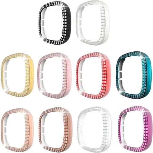 For Fitbit Sense/Fitbit Versa 3 Watch Slim Ultra-thin Case Bling Diamond Bumper PC Hard Protect Cover
