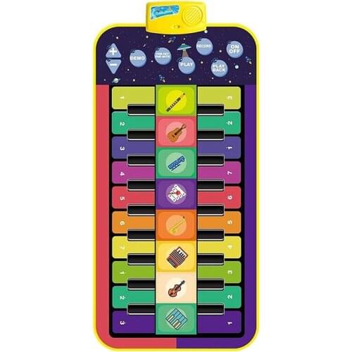 Double Row Multifunction Musical Instrument Piano Mat Infant Fitness Keyboard Play Carpet Educational Toys for Kids