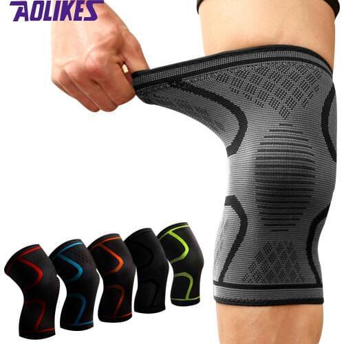 AOLIKES 1Pc Knee Support Knee Pad Brace Kneepad Gym Weight lifting Knee Wraps Bandage Straps Guard Compression Knee Sleeve Brace