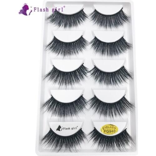 Flash Girl High Quality 3D Mink Hair Eyelashes FG940 Cruelty Free Fake Eyelashes Makeup Handmade Reusable Eyelash Extension