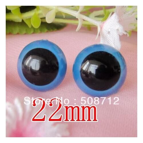 Fress ship!!!100pcs/lot 22mm blue color pupil toy eyes/ safety eyes with PLASTIC lock-washers/Doll toy doll eyes