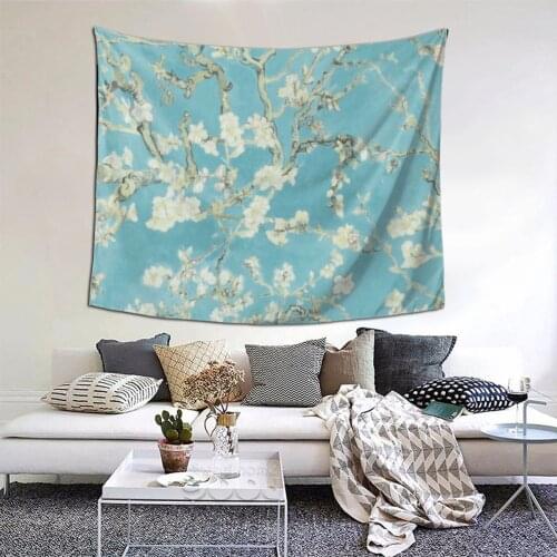 Van Gogh Tapestry Starry Night Painting Tapestry Wall Bedspread kawaii Hanging Blanket For Living Room