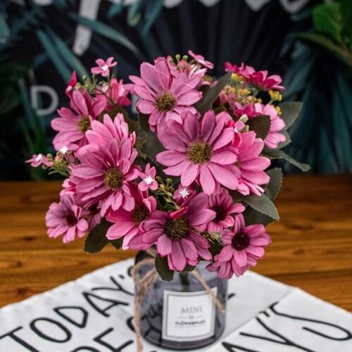 Artificial Daisy Flower Christmas Home Decor Silk Sunflower Bouquet DIY Wedding Home 9 Branches 25 Heads Gerbera Bouquet