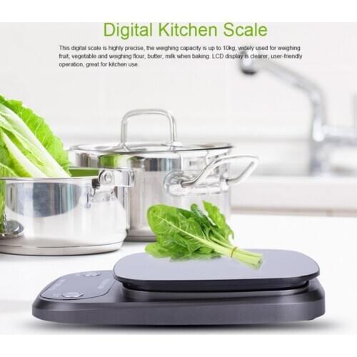 Kitchen Scale Food Weight Electronic Digital LCD Libra Weight 10KG/1g Silver/Gray Digital Scale Electronic Scale Food Diet
