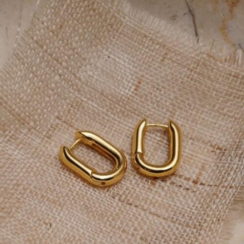 Small Fashion Gold Earrings For Women New Vintage Charms Piercing Geometric Oval Earring Girls Elegant Ear Jewelry Gifts