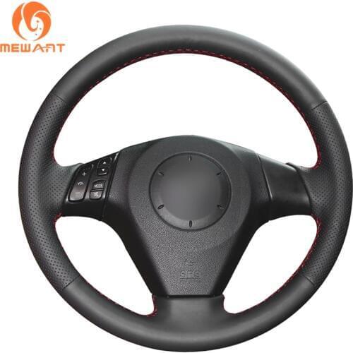 MEWANT Black Artificial Leather Car Steering Wheel Cover for Mazda 3 Axela 2004-2009 Mazda 5 2004-2010 Mazda 6 Atenza Mazda MPV
