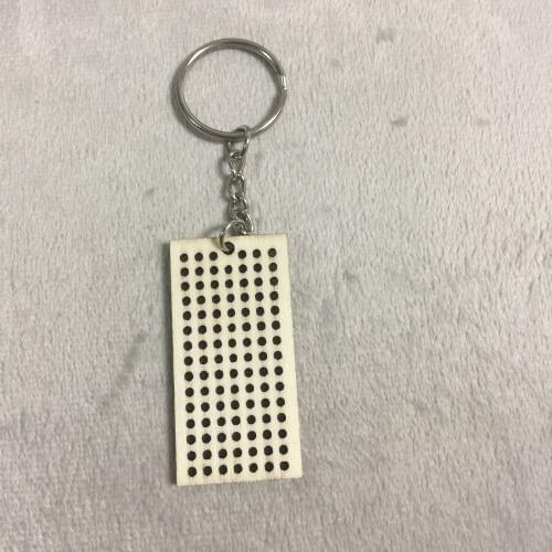 Wooden charm DIY Wooden Needlework Keychain Kit rectangle shape