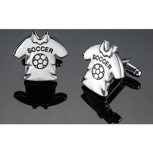 DY The new high quality brass plated Silvery Silvery Cufflinks Football Jersey fashion Mens French shirt Cufflinks wholesale