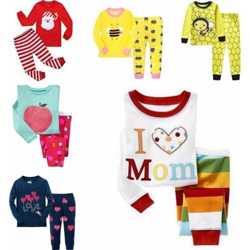 New Boy Cartoon Pajamas Suit for Girl Long Sleeve Nightwear Children Pijama Pyjamas Kids Sleepwear Clothes at Home Nightgown